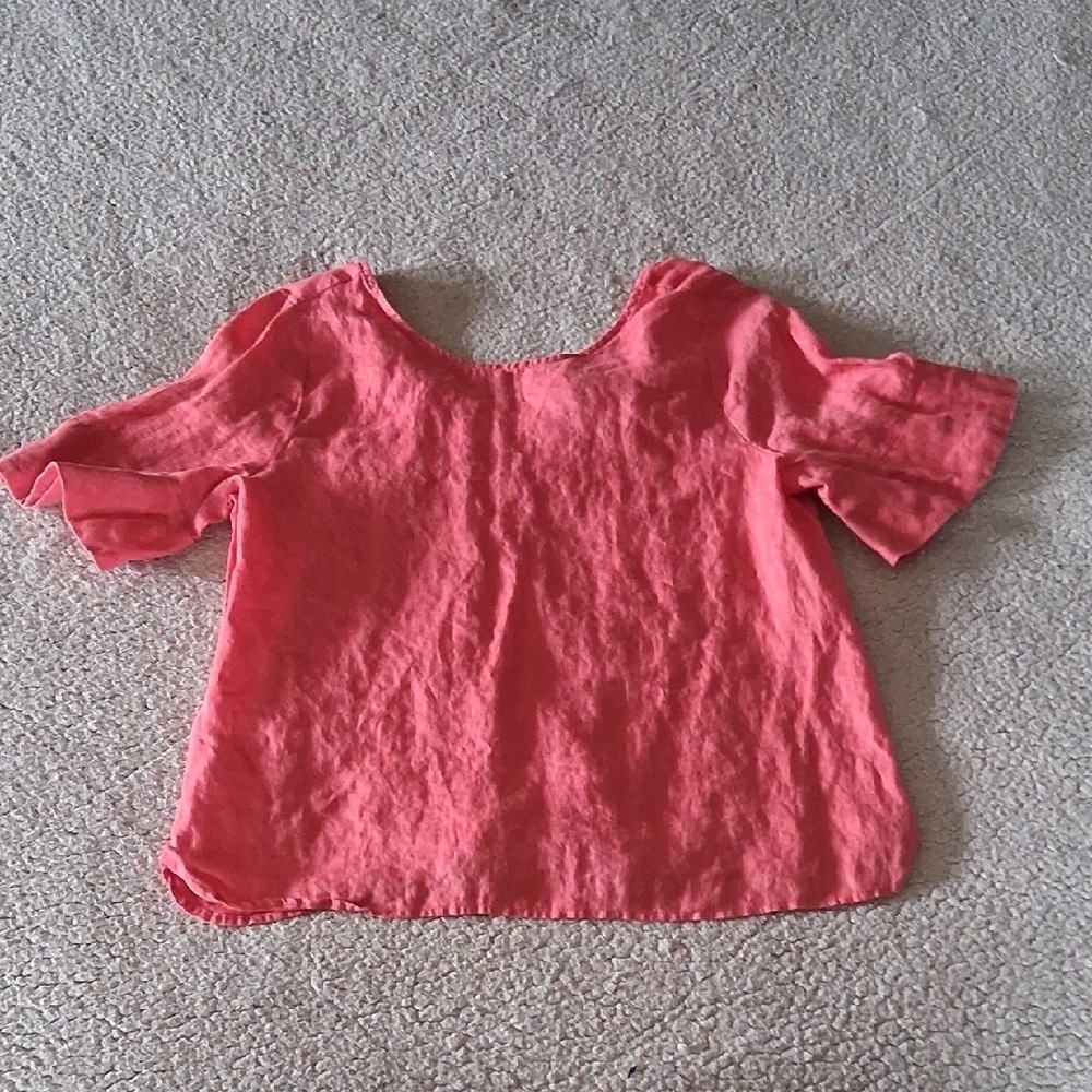 ANTONIO MELANI Vibrant Pink Linen Blouse
